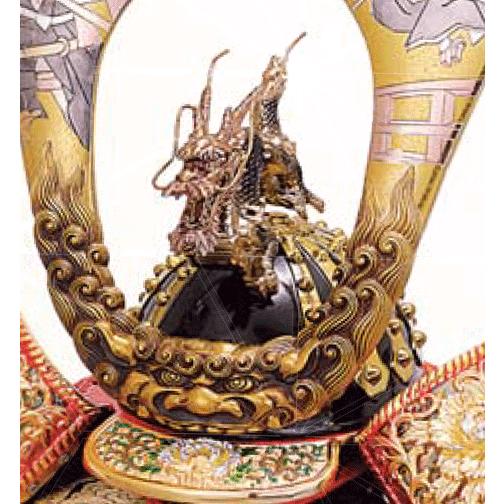 出世兜 本手彫 豪華 竜虎獅子星兜 大野博司作 縁起物 贈り物 : 日本
