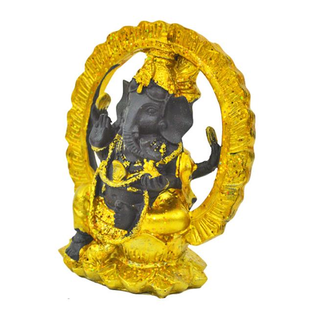 ガネーシャ ゴールドブブラック小 インドの神様 夢をかなえるゾウ 開運