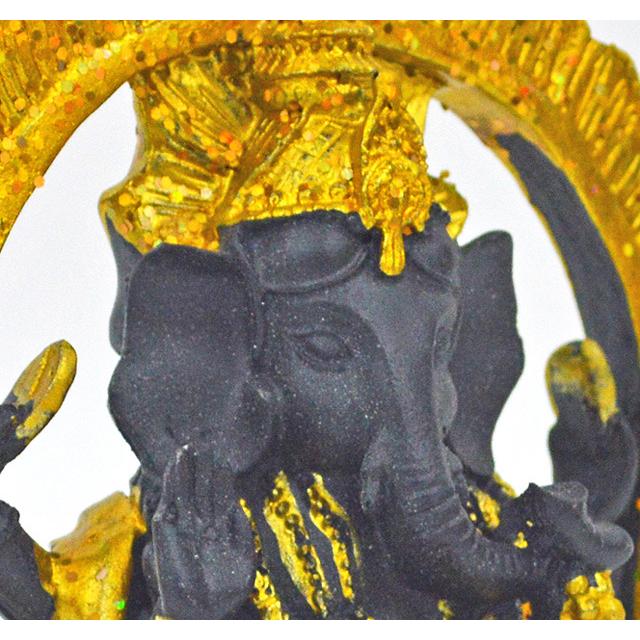 ガネーシャ ゴールドブブラック小 インドの神様 夢をかなえる