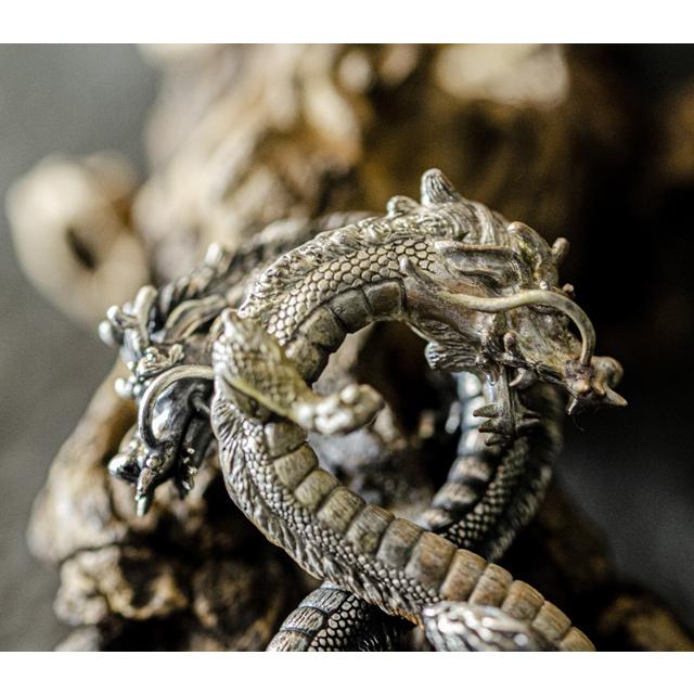 龍モチーフ銀製シルバーアクセサリー 双竜 阿龍(ありゅう）吽(うん