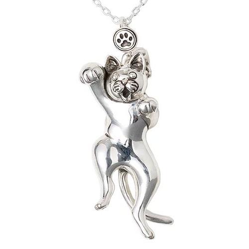 猫ネコモチーフ銀製シルバーアクセサリー 開運こいこい招き猫(ねこ
