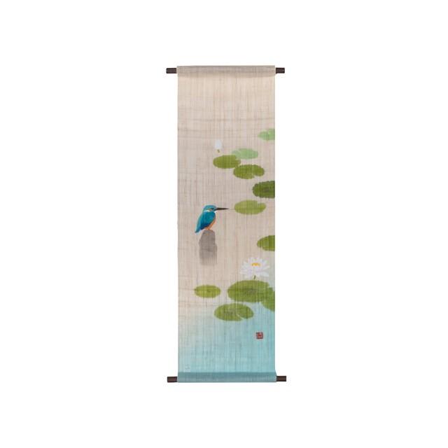 麻織布手染めアラス 麻墨付きアラス（とまりぎ）初夏柄 生まれながら原料品 気取らないの癒し長閑やかさ  室内装飾掛け軸 ウォールデコレーション-家具、インテリア