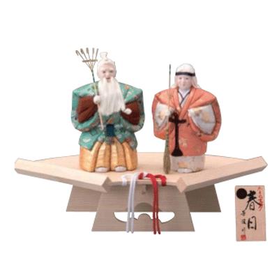 高砂人形　木目込人形　木目込 春日金襴（小）熊倉聖祥頭　夫婦円満　長寿　縁起物　招福　結婚祝い