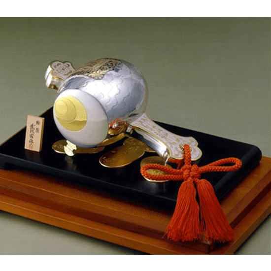 伝統工芸 純銀置物 小判古槌1.3号 吉祥 招福 商売繁盛 縁起物 武比古作