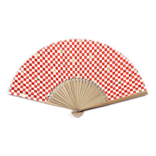 和扇子 友禅紙扇子70型25間 市松文様 赤 同柄扇子袋付き 記念品 ギフト Taniguchi Aw Cz4062 2 日本ものこと百貨 通販 Yahoo ショッピング
