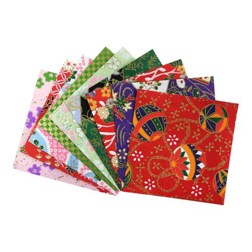 和紙 友禅和紙 手染友禅和紙 友禅紙折り紙 （豆） 赤系 100枚箱入