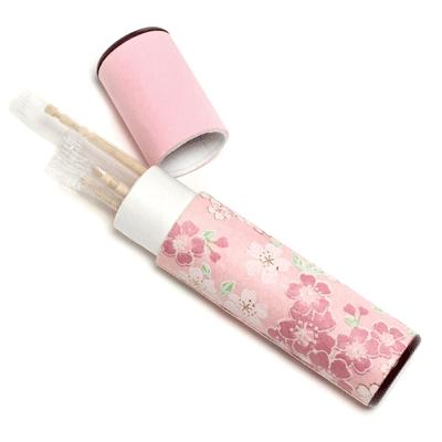 和紙小物 豆筒 爪楊枝5本入 満開桜文様（豊麗） 携帯 楊枝入れ 豆筒