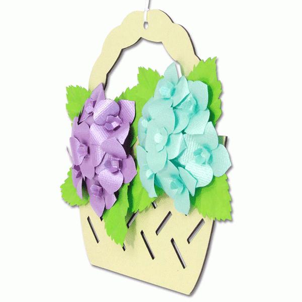 ホビークラフト・手作り ハサミを使わない立体切り絵 花かご飾り手作り