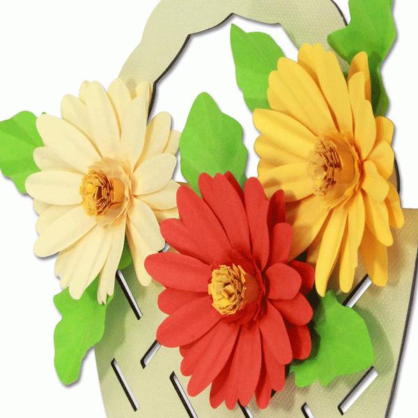新品 ホビークラフト 手作り ハサミを使わない立体切り絵 花かご飾り手作りキット ガーベラ 工作 在宅応援キット 高齢者向け 脳トレ リハビリキット Aynaelda Com