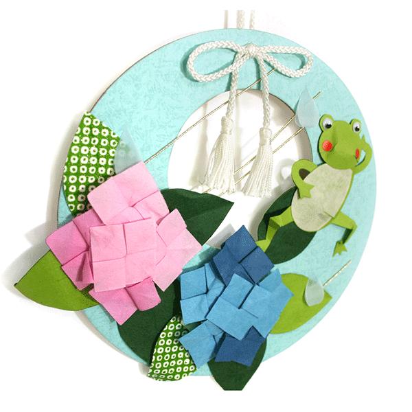 ホビークラフト 手作り リース飾り 手作りセット かえるとあじさい 縁起物 季節夏 在宅応援キット 高齢者向け 脳トレ リハビリキット Taniguchi Kt92 日本ものこと百貨 通販 Yahoo ショッピング