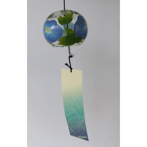 会津風鈴 くりすたる風鈴 青あさがお 風の音色 クリスタルガラス風鈴 手書き蒔絵風鈴 Tenichi R 102 日本ものこと百貨 通販 Yahoo ショッピング