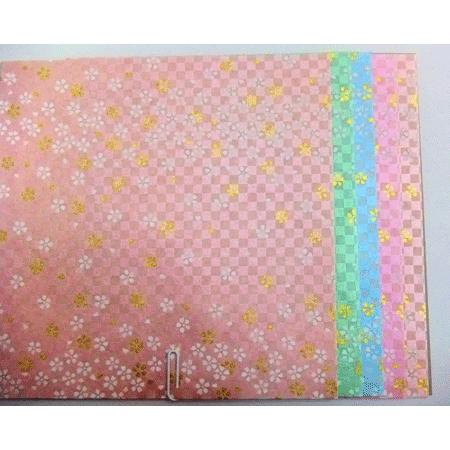 手染め友禅和紙 桜友禅和紙千代紙 折り紙 貼り絵 ちぎり絵 装飾 : 日本
