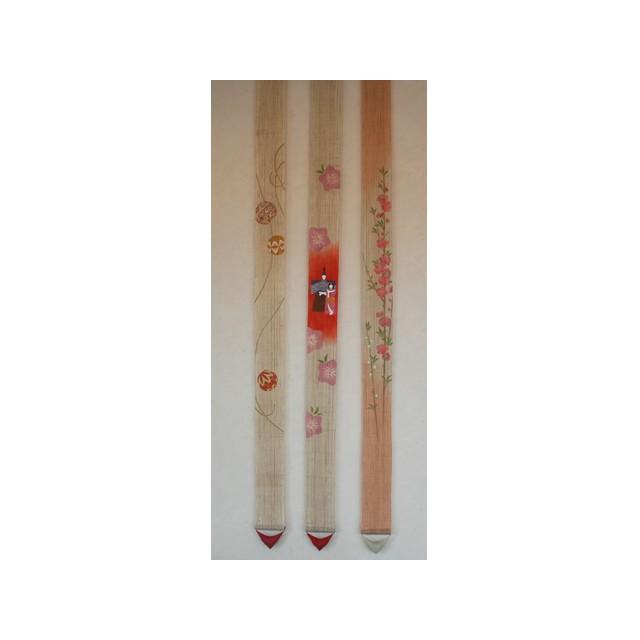 麻織布手染めタペストリー 麻細タペストリー（桃の花）春柄 天然素材