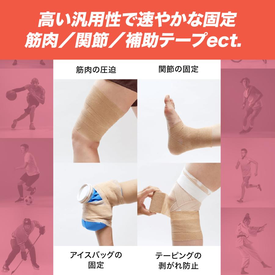 トワテック 自着性テープ 75mm×4.5m 4巻 自着性伸縮包帯 自着性