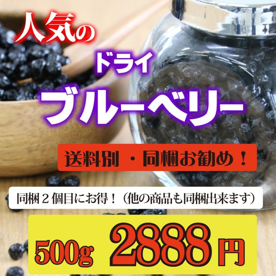 ドライブルーベリー　500ｇ　送料別　アメリカ産　ドライフルーツ　最安値　送料無料と同梱で送料無料！（北海道、沖縄は別途540円）｜towaya