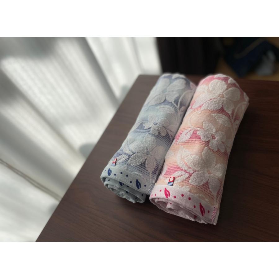 バスタオル 今治タオル グラデーションフラワー 2枚セット(ブルー1枚・ピンク1枚) 送料無料 | 今治タオル | 02