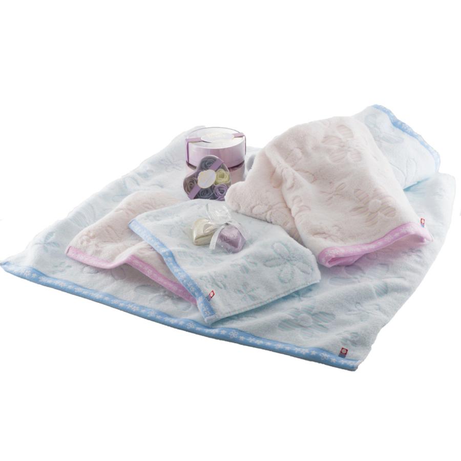 バスタオル 今治タオル 厚手 ふわふわ ソフトフラワー バスタオル 2枚セット(ブルー1枚・ピンク1枚) 今治タオルブランド 送料無料 | 今治タオル | 04