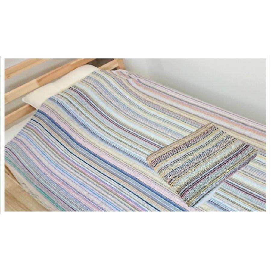 今治タオル　カラフルタオルケット140x200cmシングル 残糸 タオルケット カラフルストライプ シングルサイズ 綿100