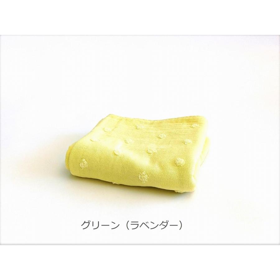 ハーブ染め 水玉 無撚糸 フェイスタオル （4色）｜towel-sora｜02