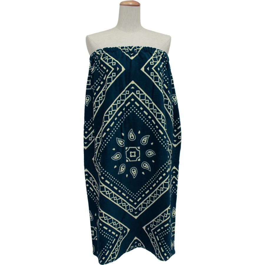 ラップタオル マキタオル Lサイズ ネイビーペイズリー 水泳用品 プール バスタオル ワンピース サウナ用タオル 約80 1cm Mk いおりいちふ 通販 Yahoo ショッピング