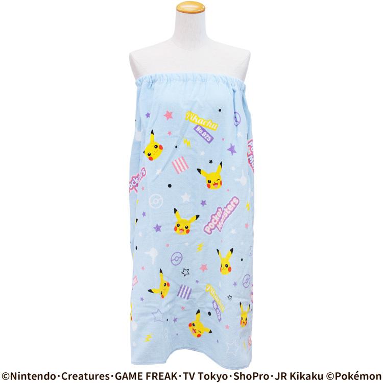 ラップタオル 巻きタオル マキタオル 80cm丈 ポケモン ピカチュウ Zs 水泳用品 プール バスタオル ワンピース サウナ用タオル 約80 1cm 超特価激安
