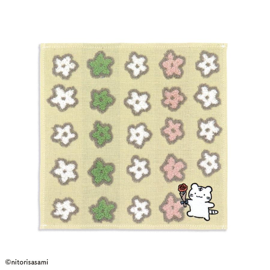 タオルハンカチ タオル 名入れ 刺繍 ホワイトタイガーとブラック