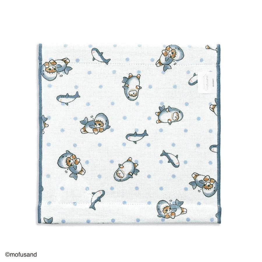 タオルハンカチ タオル 名入れ 刺繍 mofusand サメにゃん ギフト