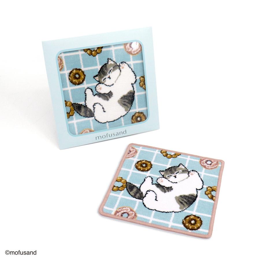 mofusand チェックドーナツ シェニール織タオルハンカチ ギフト