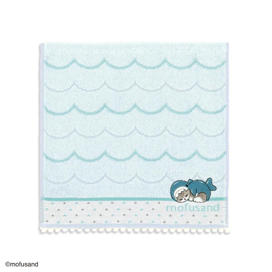 タオルハンカチ タオル 名入れ 刺繍 mofusand ぽんぽんサメにゃん