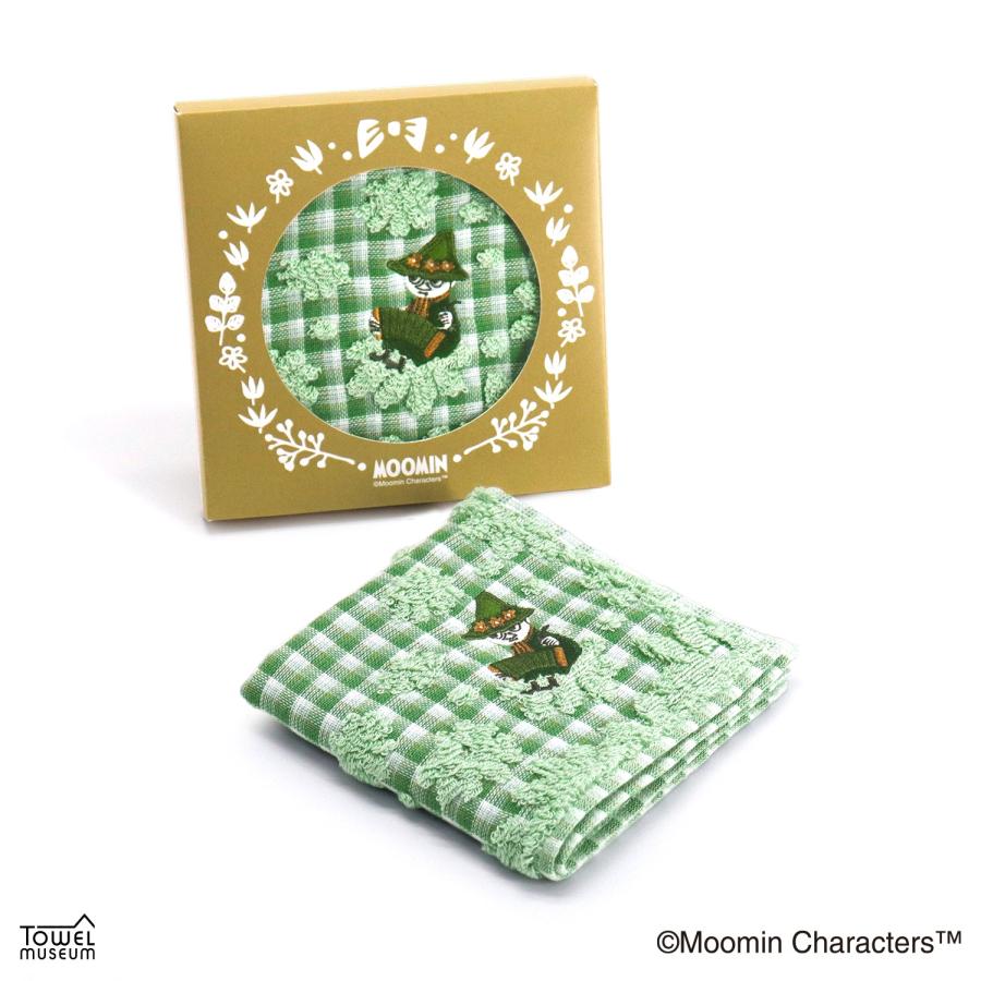 MOOMIN（ムーミン） タオルハンカチ チェックフラワー 名入れ 刺繍