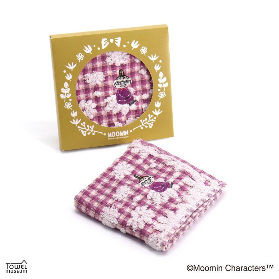 MOOMIN（ムーミン） タオルハンカチ チェックフラワー 名入れ 刺繍