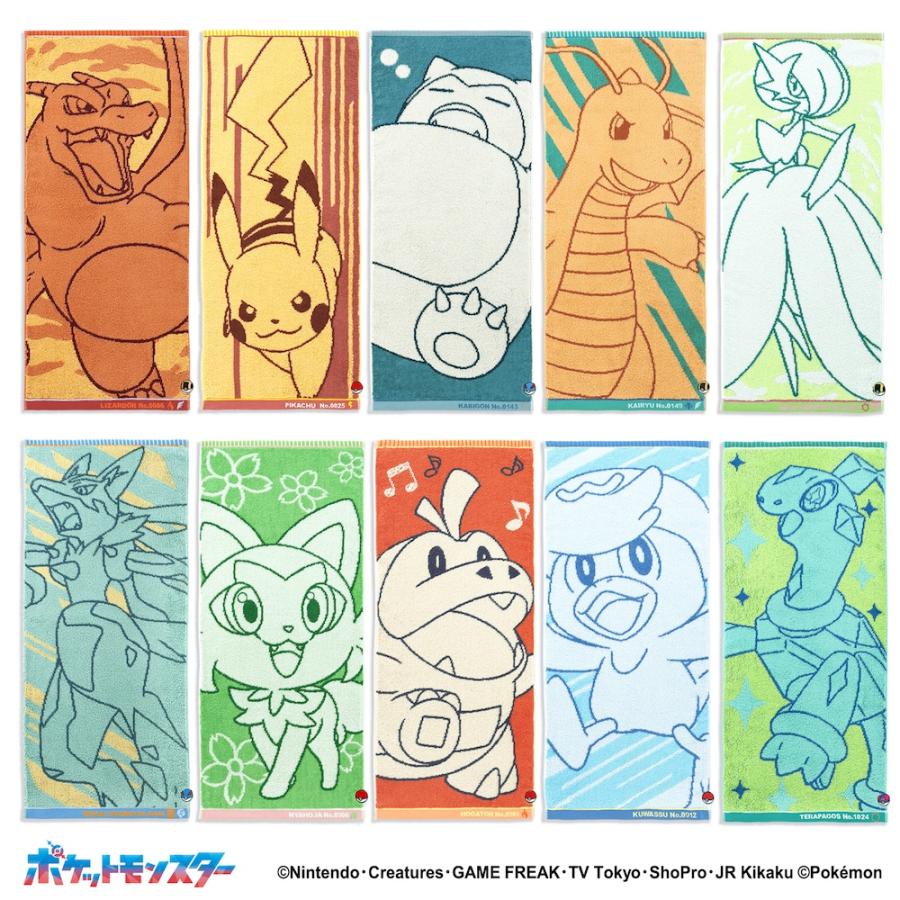 ポケモン フェイスタオル ナンバリング/カイリュー 名入れ 刺繍 ギフト