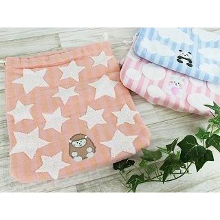 タオル美術館 タオル 名入れ 刺繍 TMOC もこもこフレンズ巾着 ギフト