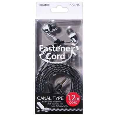 NAGAOKA ファスナーコードイヤホン Black Headphone/Earphone |  | 01