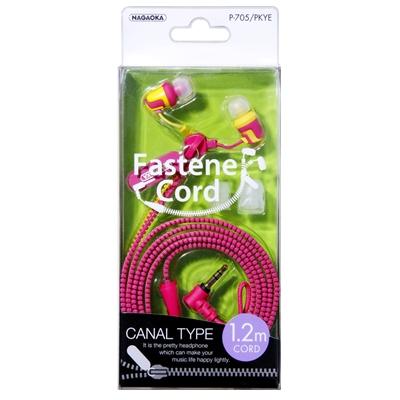 NAGAOKA ファスナーコードイヤホン Pink Yellow Headphone/Earphone |  | 01
