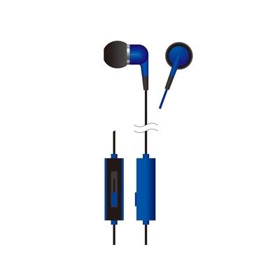 VERTEX ボリュームコントローラー付きカナルインナーホン Blue Headphone/Earphone | 