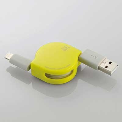 Logitec 巻取り型Lightning対応USBケーブル 70cm/Green Accessories | 