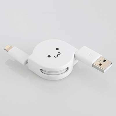 Logitec 巻取り型Lightning対応USBケーブル 70cm/White Accessories | 