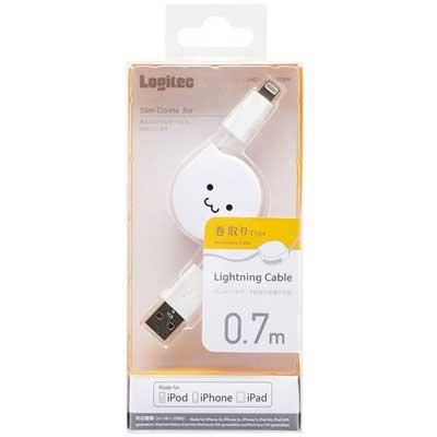 Logitec 巻取り型Lightning対応USBケーブル 70cm/White Accessories |  | 01