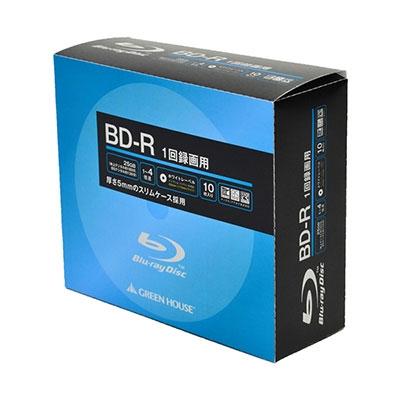 グリーンハウス BD-R 録画用 25GB 1-4倍速 10枚スリムケース Blank Media | 