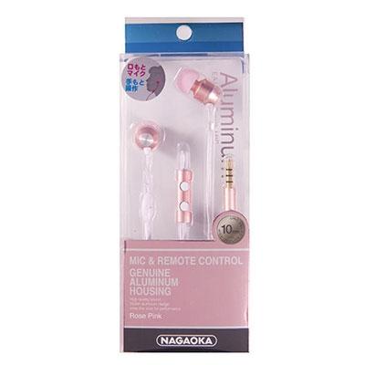NAGAOKA カナル型インナーヘッドホンマイク ローズピンク Headphone/Earphone | 