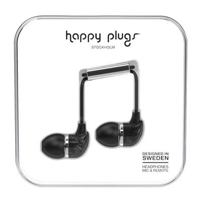 happy plugs イヤホン IN-EAR/ブラックマーブル Headphone/Earphone | 