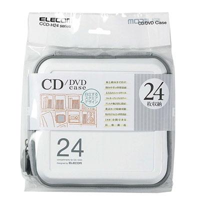 ELECOM CD/DVD用ファスナー付きケース セミハード 24枚収納/ホワイト Accessories |  | 01