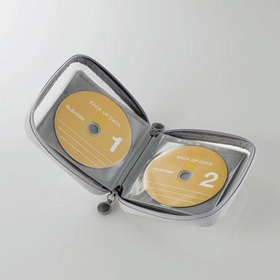 ELECOM CD/DVD用ファスナー付きケース セミハード 24枚収納/ホワイト Accessories |  | 02