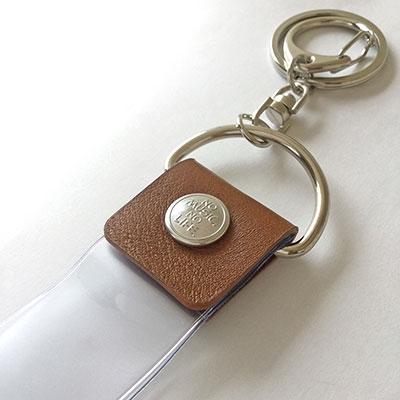 タワレコ 銀テープキーホルダー 本革 Brown Accessories