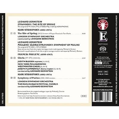 レナード・バーンスタイン Stravinsky: The Rite of Spring, Symphony of Psalms; Poulenc: Gloria SACD Hybrid |  | 01