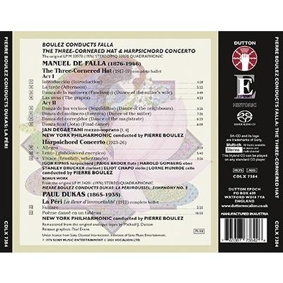 ピエール・ブーレーズ Falla: The Three-Cornered Hat (complete ballet), Harpsichord Concerto & Bonus work - Dukas SACD Hybrid |  | 01