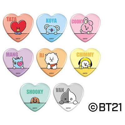 BT21 トレーディングハート型缶バッジ(全10種ランダム) Accessories | 