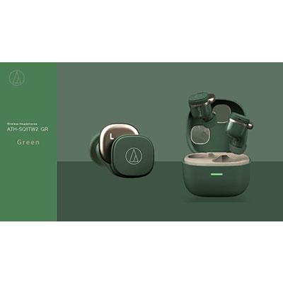 audio-technica 完全ワイヤレスイヤホン ATH-SQ1TW2/Green Headphone/Earphone | 
