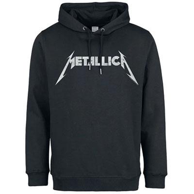 Metallica METALLICA White Logo Amplified Vintage Black Hoodie/M Apparel